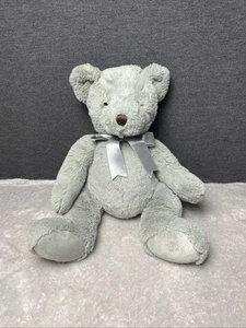 Peluche orsacchiotto verde salvia fiocco raso marrone punto naso 15" sacchetto fagiolo giocattolo amorevole - Foto 1 di 4