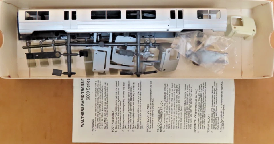 Walthers BART Bay Area Rapid Transit HO Dummy A Subway Car 932-6031 Unbuilt - Image 1 of 3