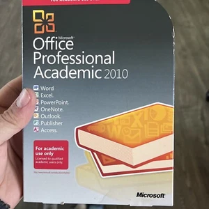 lot of 4 used softwares: Microsoft Office Professional Academic 2010...**AS IS - Picture 1 of 4