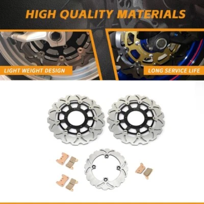 Juego completo CBR600RR 2007-2017 para rotores de freno delanteros traseros + pastillas CBR 600 RR Foto 1 de 4