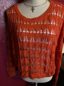 Woman’s Sweater by Maronie Lovely Orange One Size Roxy Rose - Picture 1 of 4