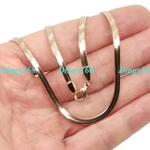 Rose Gold Filled Tarnish-Resist 18" 2mm Thin Italian Flat Snake Chain Necklace - Picture 1 of 2