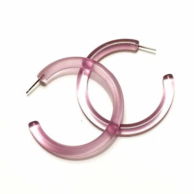 Amethyst Purple Lucite Extra Large Jelly Hoop Earrings - Image 1 of 4