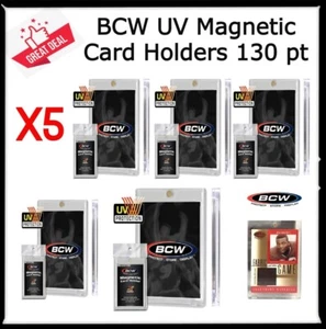 X5 BCW UV Magnetic Card Holder  130 pt For Standard Collections Safe Display NEW - Picture 1 of 3