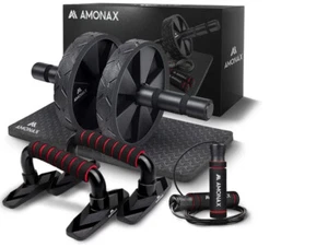 Amonax -Rodillo de rueda para abdominales.Doble rueda con modos de entrenamiento - Foto 1 di 3