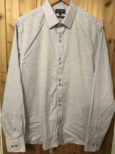 Jeff Banks Stvdio Men's 17 Lilac Button Up Long Sleeve Shirt Cotton 44" - 46" - Picture 1 of 7