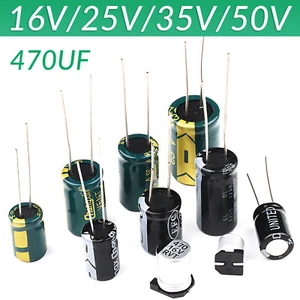 470UF Radial Aluminium Elektrolyt Kondensatoren 16V/25V/35V/50V - Picture 1 of 4