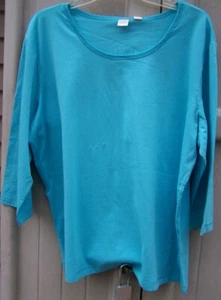 CAMISA TOP CLASSIC ELEMENTS - MANGA LARGA TURQUESA CUELLO REDONDO - 1X - Imagen 1 de 1