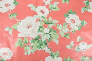 4 Vorhänge Nostalgische Wald Rose weiß Boudoir englische Rose auf Pfingstrose korallenrosa - Bild 1 von 6