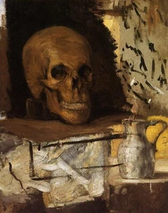 Impresión o lienzo - Bodegón calavera y jarra de agua por Paul Cézanne - Imagen 1 de 1