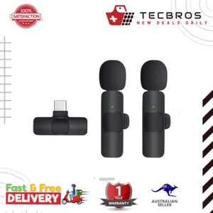 2 PCS Professional Wireless Lavalier Microphone for android, Cordless Bluetooth - Picture 1 of 9