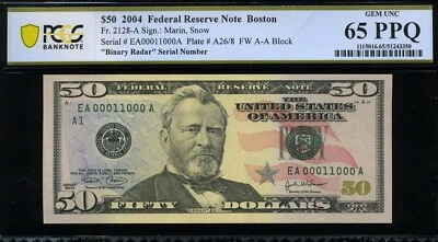 2004 $50 FRN A00011000A P.C.G.S #65PPQ - Image 1 of 3