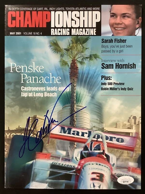 Helio Castroneves Signed Championship Racing Mag May 2001 Indy500 CART Auto JSA - Image 1 of 3