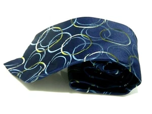 MEN'S TIE VINTAGE STAFFORD BLUE GEOMETRIC DESIGN NECK TIE - Picture 1 of 5