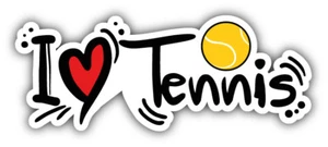 "Calcomanía pegatina para parachoques para coche de tenis I Love - 3'', 5'', 6"" u 8""" - Imagen 1 de 1