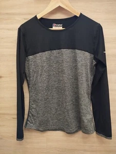 Berghaus Argentium Women’s Top T-Shirt Long Sleeve Black/Gray Size Large 14 - Picture 1 of 6