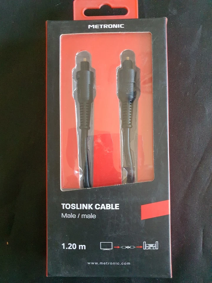 Câble audio fibre optique mâle/mâle 1,2 m Neuf  - Photo 1/2