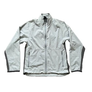 Nike Windbreaker Jacke durchgehender Reißverschluss Taschen Belüftungsschlitze hellgrau Herren Größe Medium " - Bild 1 von 8