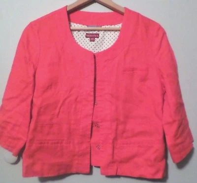 Chaqueta ligera para mujer roja sandía rosa LINO Merona longitud media del codo Foto 1 de 4