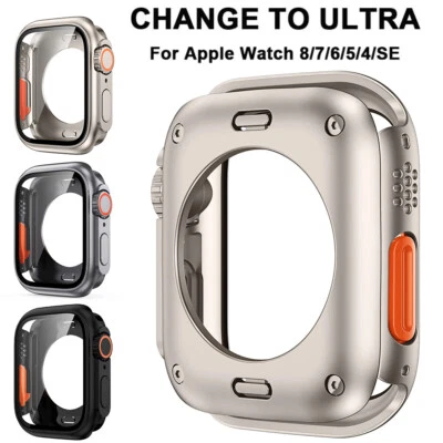 OMATOP Change To Ultra Case Cover For Apple Watch 44mm 45mm iWatch Series 9 8 7 6 5 SE
