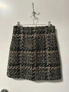 Womens Wool Tweed Mini Skirt Green/Yellow - Picture 1 of 4