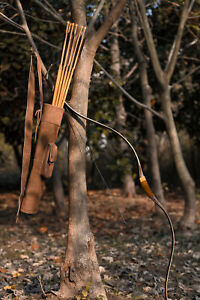 Traditional Longbow Set Recurve Bow 5Pcs Carbon Arrows Finber Arm Guard 35lbs