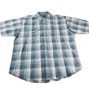 Wrangler Pearl Snap Hemd Western Herren XL groß kariert Baumwolle kurzarm Cowboy - Bild 1 von 8
