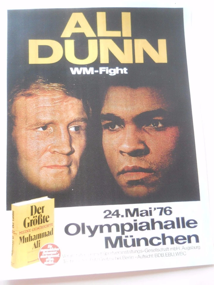 Muhamm Ali vs Dunn - reprint poster - May 1976 - Olympiahalle Miunchen - Image 1 of 1