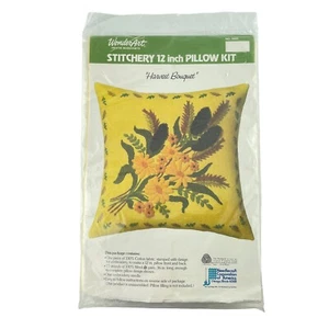 WonderArt Needlepoint Pillow Cover Floral Autumn Harvest Flowers 12 x 12 in - Picture 1 of 7