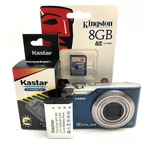 Casio EXILIM EX-H10 12.1 MP Digital Camera Blue w/ Charger, Battery, SD - TESTED - Picture 1 of 5
