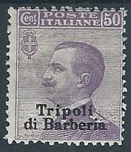 1909 LEVANTE TRIPOLI DI BARBERIA EFFIGIE 50 CENT MH * - W071 - Imagen 1 de 1