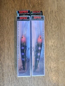 2 X New Rapala Down Deep Husky Jerk 12 Black Light DHJ12 BLKL - Picture 1 of 6