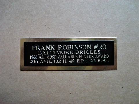 Frank Robinson Orioles 1966 AL MVP Award Baseball Card Plaque Nameplate 1 X 3 Cover