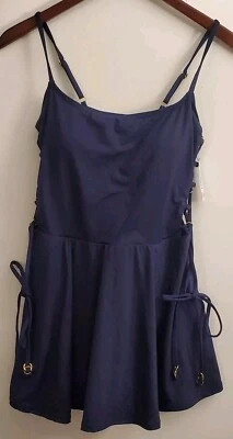 Traje de baño para mujer Anne Cole Studio talla 10 falda de una pieza vestido de baño azul marino nuevo con etiquetas Foto 1 de 4