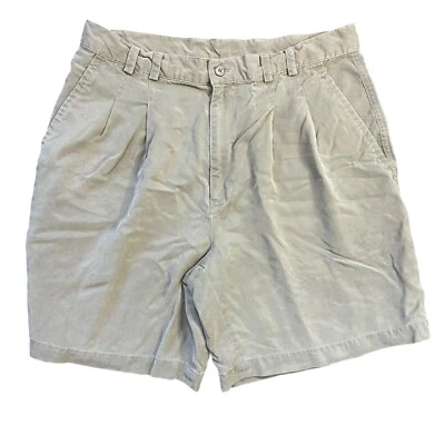 Винтажные мужские плиссированные шорты Tori Richard 33 хаки 100% Tencel Lyocell 7 дюймов по внутреннему шву - Изображение 1 из 4