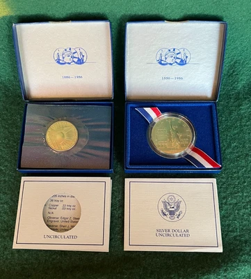 United States Liberty Coins 1886-1986 Silver Dollar And Half Dollar - Image 1 of 4
