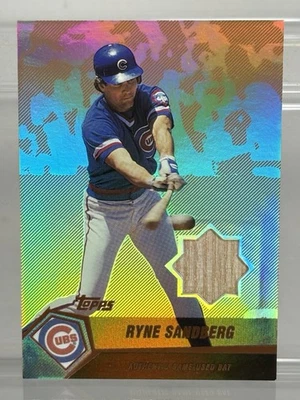 2004 Topps RYNE SANDBERG Game Used Bat Relic 03/99 #RSA - Image 1 of 2