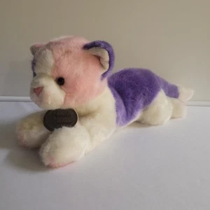 Russ Berrie Pink And Purple Cat Plush 10" Kitten Yomiko Dreamers HTF RARE - Picture 1 of 8