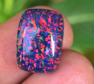 7.65 CT Natural Ethiopian Black Fire Opal Certified Very Rare Precious Gemstone - Picture 1 of 9