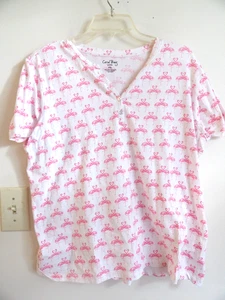 Coral Bay Damen Kurzarm Strick Top Flamingos PXL - Bild 1 von 4