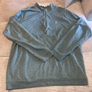 Peter Millar Sweater Men XLarge Green Crown Comfort Quarter Zip Pullover - Picture 1 of 10