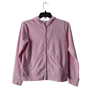 NWT Crewcuts J. Crew Hoodie Full-Zip Cotton Blend Heather Peony Pink Girl Size L - Picture 1 of 8