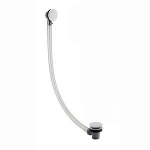 Sprung Bath Waste Overflow Pipe Easy Clean Matte White Solid Brass ENKI W65 - Picture 1 of 7