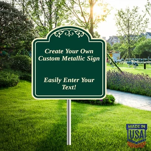 Custom Personalized 18"x18" Metal Sign, ACM Aluminum, Dark Green - Made in USA - Picture 1 of 12