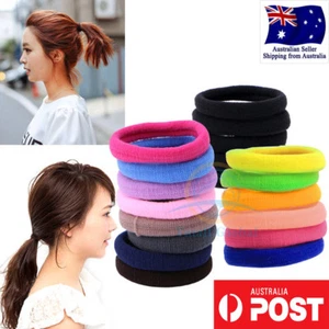 Women Girls colorful 8pc Hair Band Ties Rope Elastic Hairband Ponytail Holder - Picture 1 of 37