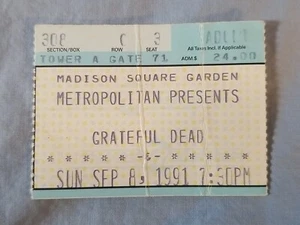 September 9-8-91 1991 GRATEFUL DEAD Ticket Stub Madison Square Garden New York - Picture 1 of 2
