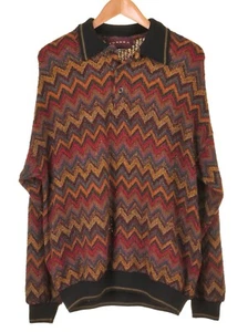 Suéter Polo De Colección Tundra Canadá Bronce Silenciado Granate Marrón Tejido Cuello L - Imagen 1 de 8