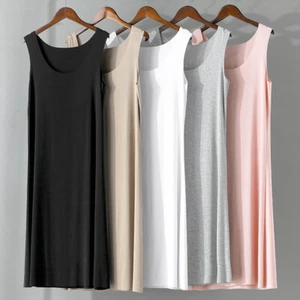 Women Camisole Nightgowns Sleeveless Sleepshirt Sleepwear Shirt Dress Tank Dress - Picture 1 of 17