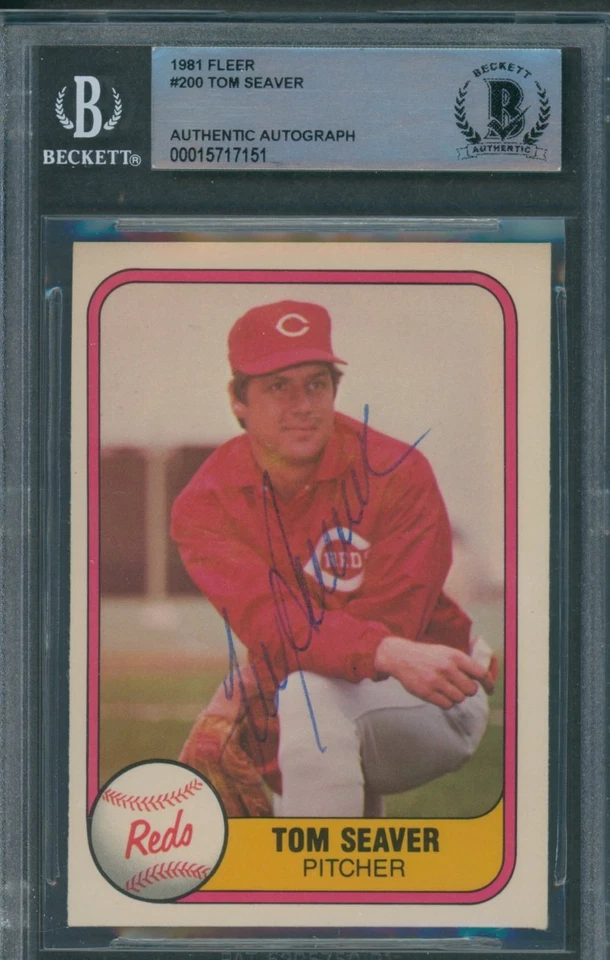 1981 Fleer #200 Tom Seaver Beckett Authentic Autograph Signed *7151 - Image 1 of 1