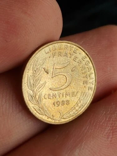 1998 5 centavos França FRANCÊS livre Reino Unido pós alumínio-bronze Kayihan moedas T96 - Imagem 1 de 2